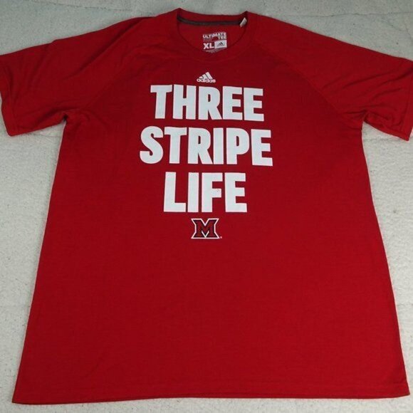 Adidas NCAA Miami University Climalite Tee X-Large - Picture 1 of 5
